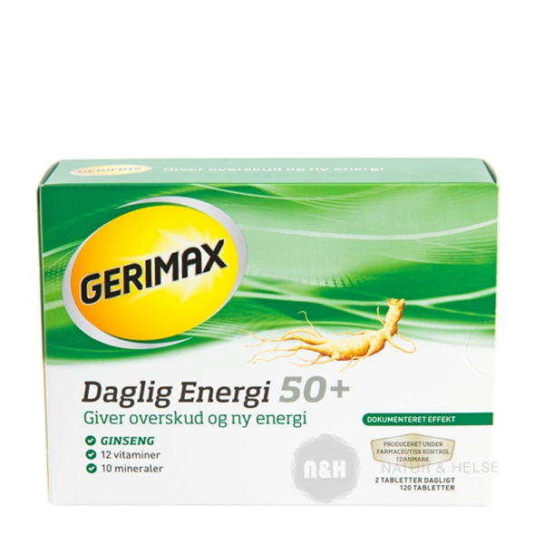 Gerimax Daglig Energi 50+ 120 stk.